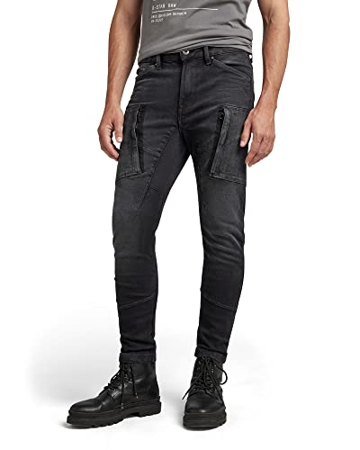 G-STAR RAW Herren Denim Cargo 3D Skinny Jeans, Grau (worn in black onyx D22075-C910-C942), 28W / 32L von G-STAR RAW