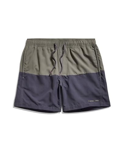 G-STAR RAW Herren Dirik Color Block Badeshorts, Mehrfarben (gs grey/petrol D24472-A505-G542), L von G-STAR RAW