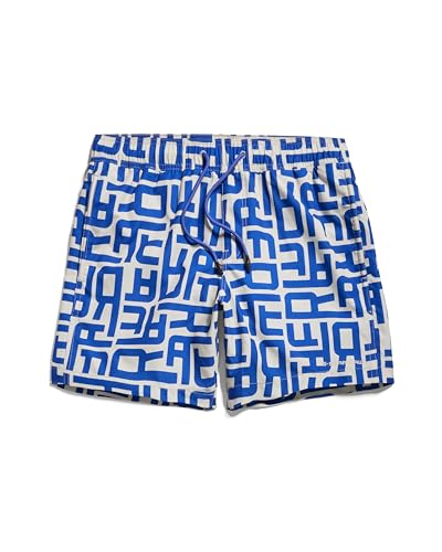 G-Star RAW Herren Dirik Letter Allover Badeshorts, Mehrfarben (Whitebait raw Letters D24475-C331-G409), XXL von G-STAR RAW