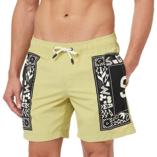 G-STAR RAW Herren Dirik Solid Big Artwork Badeshorts, Grün (leek green D23195-A505-D613), M von G-STAR RAW