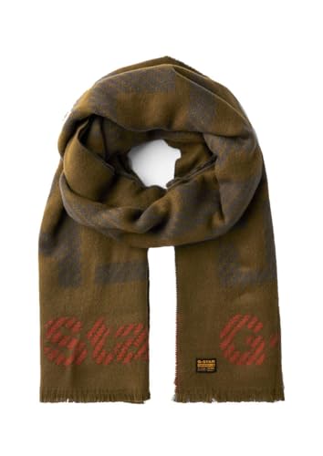 G-STAR RAW Herren Dorala Schal, Mehrfarben (dark olive raw scarf D18399-6620-G209), PC von G-STAR RAW