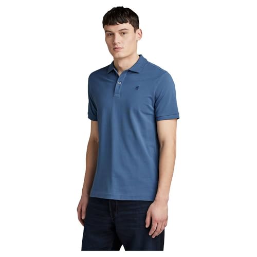 G-Star RAW Herren Dunda Slim Poloshirt, Blau (Vintage Indigo D11595-5864-G278), S von G-Star RAW