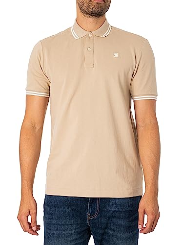 G-STAR RAW Herren Dunda Slim Stripe Poloshirt, Beige (westpoint khaki D17127-5864-C531), S von G-STAR RAW