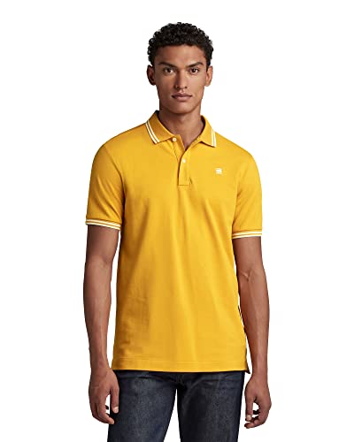 G-STAR RAW Herren Dunda Slim Stripe Poloshirt, Gelb (dull yellow D17127-5864-1213), XS von G-STAR RAW