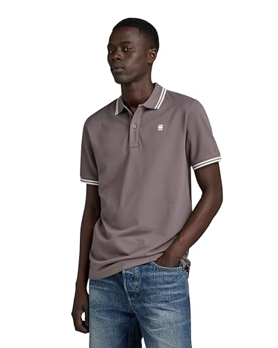 G-Star RAW Herren Dunda Slim Stripe Poloshirt, Grau (Rabbit D17127-5864-G077), M von G-Star RAW