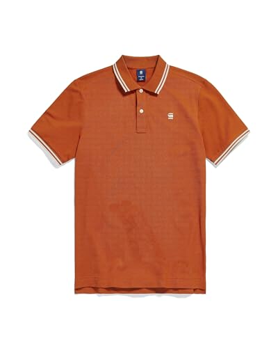 G-STAR RAW Herren Dunda Slim Stripe Poloshirt, Orange (rooibos tea D17127-5864-G052), XL von G-STAR RAW