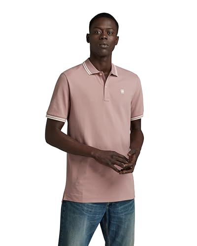 G-STAR RAW Herren Dunda Slim Stripe Poloshirt, Purpur (lt berry mist D17127-5864-8147), L von G-STAR RAW