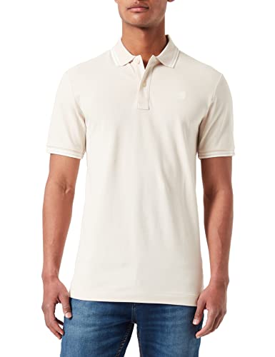 G-STAR RAW Herren Dunda Slim Stripe Poloshirt, Weiß (dk talc D17127-5864-A488), XL von G-STAR RAW