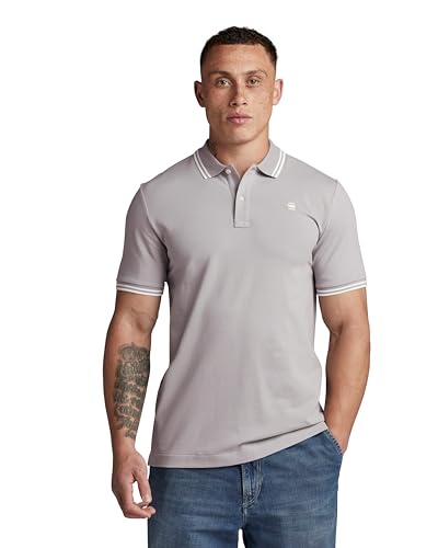 G-Star Herren Dunda Slim Stripe Poloshirt, Grau (Grey Alloy D17127-5864-G276), XXL von G-Star Raw