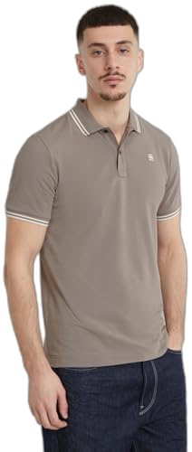 G-Star RAW Herren Dunda Slim Stripe Poloshirt, Grau (Rock Ridge D17127-5864-G294), XXL von G-STAR