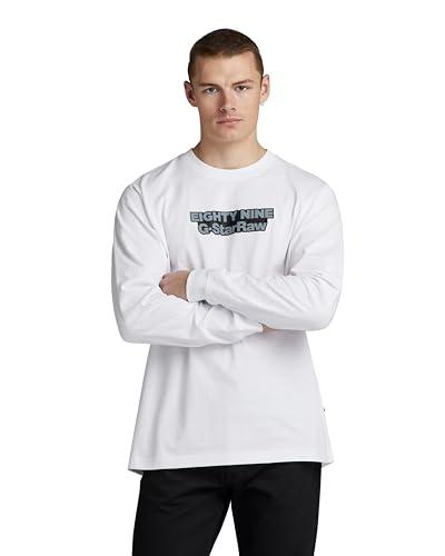 G-STAR RAW Herren Eighty Nine Graphic Loose T-Shirt, Weiß (white D23886-C336-110), L von G-STAR RAW