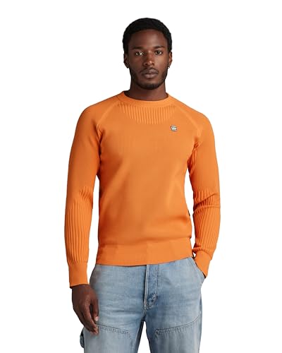 G-STAR RAW Herren Engineered Knitted Pullover, Orange (orange D24456-D465-1018), XL von G-STAR RAW