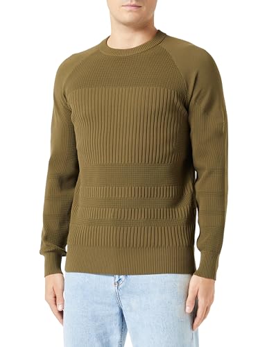 G-STAR RAW Herren Engineered r knit, Grün (dark olive D23979-D465-C744), L von G-STAR RAW