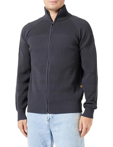 G-STAR RAW Herren Engineered zip thru knit, Grau (shadow D23980-D465-992), L von G-STAR RAW