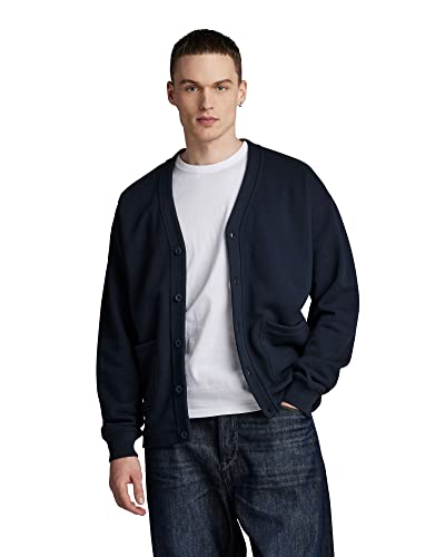G-STAR RAW Herren Essential Cardigan Relaxed Sweatshirt, Blau (salute D22736-D395-C742), L von G-STAR RAW