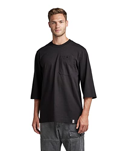 G-STAR RAW Herren Essential Loose 3 Sleeve T-Shirt, Schwarz (dk black D22773-C784-6484), L von G-STAR RAW