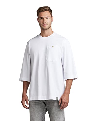 G-STAR RAW Herren Essential Loose 3 Sleeve T-Shirt, Weiß (white D22773-C784-110), M von G-STAR RAW