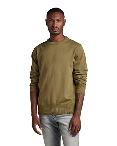 G-STAR RAW Herren Essential Performance Knitted Pullover, Grün (smoke olive D22801-D327-B212), L von G-STAR RAW