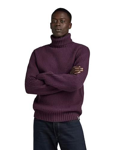 G-STAR RAW Herren Essential Turtle Knitted Pullover, Purpur (lt maze D23732-D447-8880), L von G-STAR RAW