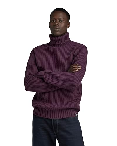 G-Star RAW Herren Essential Turtle Knitted Pullover, Purpur (lt Maze D23732-D447-8880), S von G-Star RAW