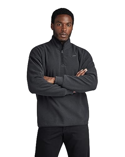 G-Star RAW Herren Fleece Half Zip Loose sw, Grau (Shadow D23491-D430-992), XXL von G-Star