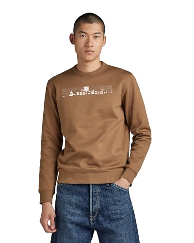 G-STAR RAW Herren Flight Deck Back Graphic Sweatshirt, Braun (dk fawn D24371-D557-7172), XL von G-STAR RAW