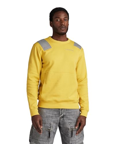 G-STAR RAW Herren Flight Deck Sweatshirt, Gelb (dk lemon D24418-D557-348), S von G-STAR RAW