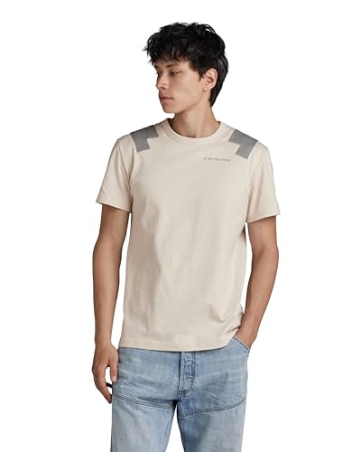 G-STAR RAW Herren Flight Deck T-Shirt, Beige (whitebait D24433-C336-1603), L von G-STAR RAW