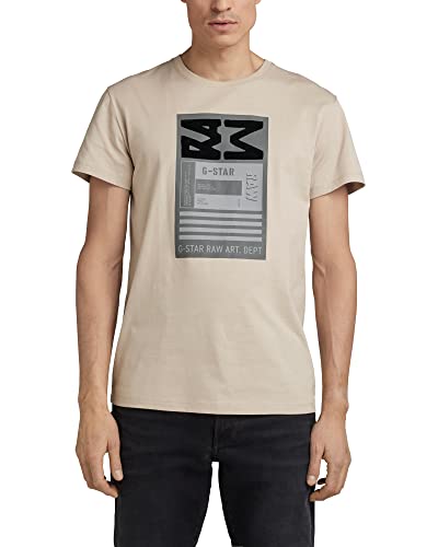 G-STAR RAW Herren Flock Graphic T-Shirt, Beige (westpoint khaki D22209-336-C531), M von G-STAR RAW