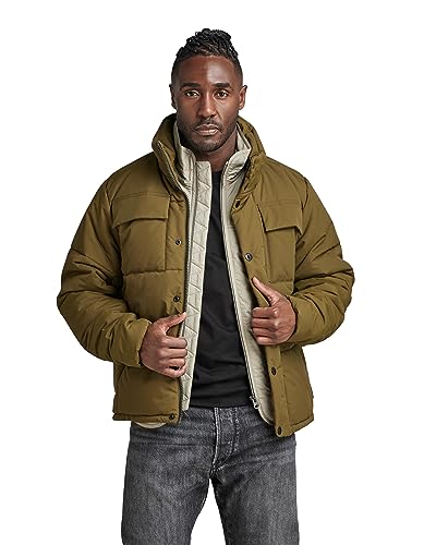 G-Star RAW Herren Foundation Padded Jacke, Grün (dark olive D22886-D419-C744), XS von G-STAR