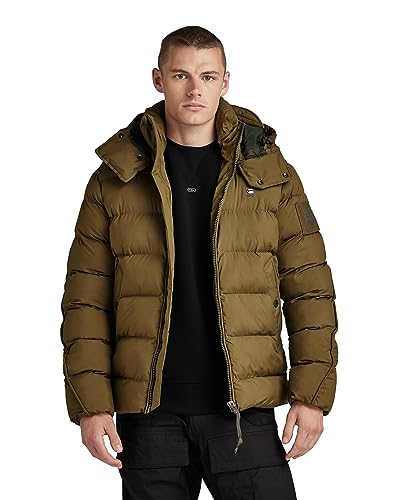 G-STAR RAW Herren G-Whistler Padded Hooded Jacke, Grün (dark olive D20100-D199-C744), S von G-STAR RAW