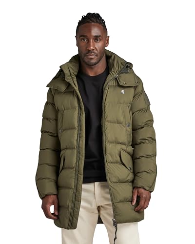 G-STAR RAW Herren G-Whistler Padded Hooded Parka, Grün (dark olive D20102-D199-C744), S von G-STAR RAW