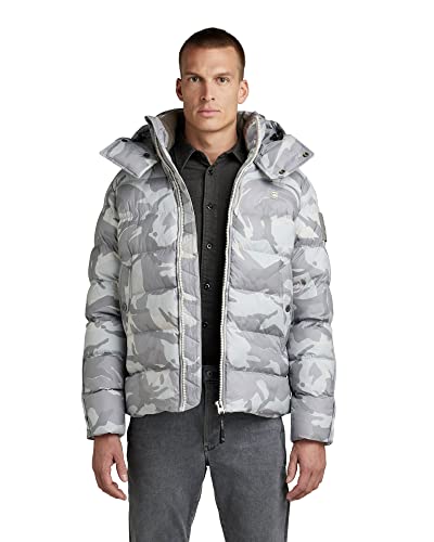 G-STAR RAW Herren G-Whistler Padded Hooded Jacke, Mehrfarben (cool grey woodland camo D20100-C441-D436), XS von G-STAR RAW