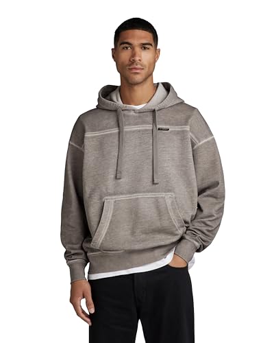 G-Star RAW Herren Garment Dyed Loose Hoodie, Grau (Elephant Skin gd D24219-D249-G107), M von G-Star RAW