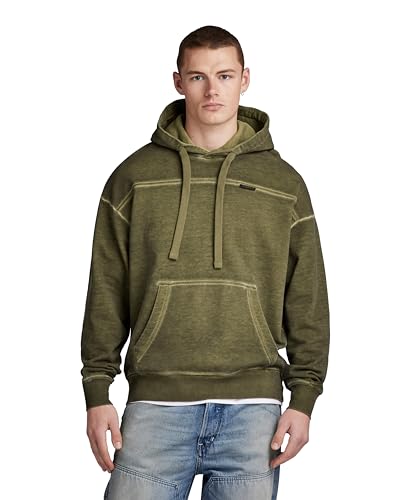 G-STAR RAW Herren Garment Dyed Loose Hoodie, Grün (dark olive gd D24219-D249-C793), L von G-STAR RAW