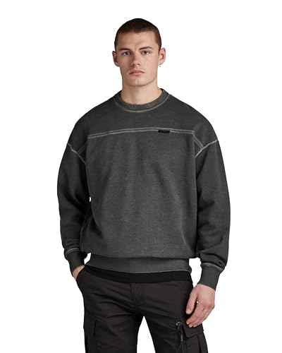 G-STAR RAW Herren Garment Dyed Loose Sweatshirt, Grau (shadow gd D23881-D249-G179), L von G-STAR RAW