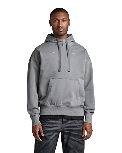 G-STAR RAW Herren Garment Dyed Oversized Hoodie, Grau (granite gd D22327-D249-B810), S von G-STAR RAW