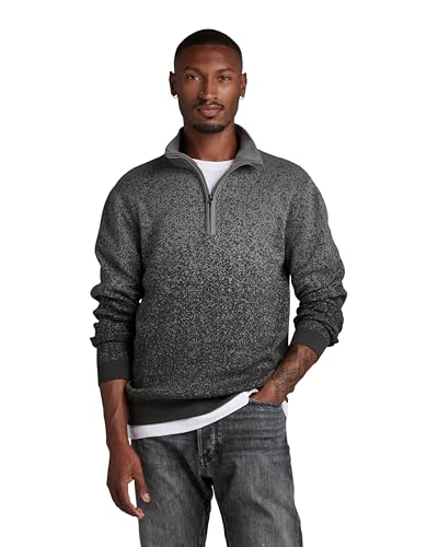 G-STAR RAW Herren Granularity Knitted Pullover 1/2 Zip, Mehrfarben (granite/cloack D22826-C868-D867), L von G-STAR RAW