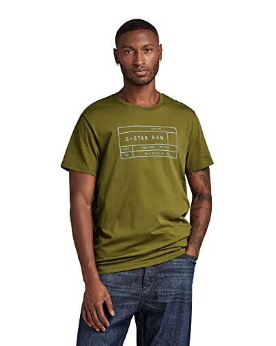 G-STAR RAW Herren Graphic 2 Pack T-Shirt, Mehrfarben (avocado/postbag D22777-336-D950), L von G-STAR RAW