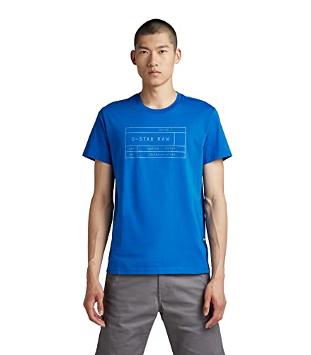 G-STAR RAW Herren Graphic 2 Pack T-Shirt, Mehrfarben (lapis blue/granite D22777-336-D948), L von G-STAR RAW