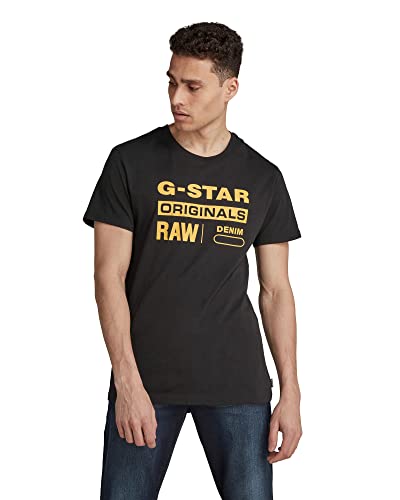 G-STAR RAW Herren Raw. Graphic T-Shirt, Schwarz (dk black D14143-336-6484), L von G-STAR RAW