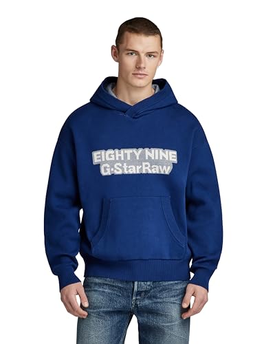 G-STAR RAW Herren Graphic Loose Knitted Hoodie, Blau (ballpen blue D23933-D488-1822), L von G-STAR RAW