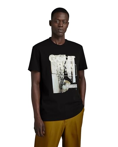 G-STAR RAW Herren HQ Print T-Shirt, Schwarz (dk black D23899-C336-6484), XXL von G-STAR RAW