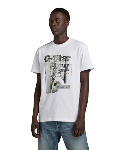 G-STAR RAW Herren HQ Print T-Shirt, Weiß (white D23899-C336-110), XL von G-STAR RAW