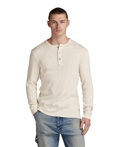 G-STAR RAW Herren Henley Slim Tweeter, Beige (eggnog D23458-D263-G076), XXL von G-STAR RAW