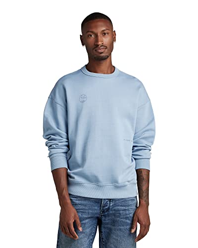 G-STAR RAW Herren Irregular Graphics Loose Sweatshirt, Blau (lake D22752-B782-813), S von G-STAR RAW