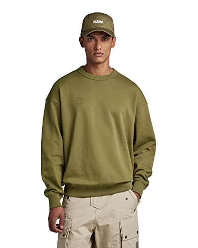 G-STAR RAW Herren Irregular Graphics Loose Sweatshirt, Grün (smoke olive D22752-B782-B212), M von G-STAR RAW