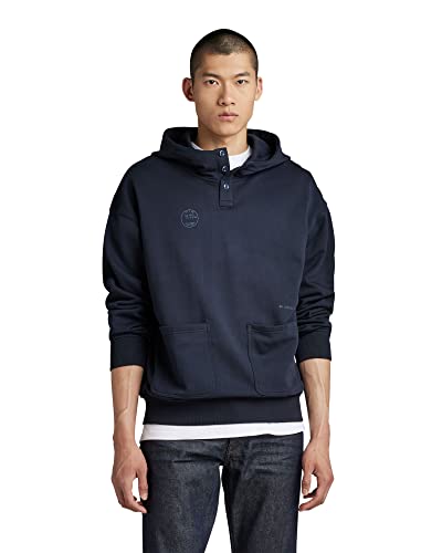 G-STAR RAW Herren Irregular Graphics Pocket Loose Hoodie, Blau (salute D22757-B782-C742), XL von G-STAR RAW