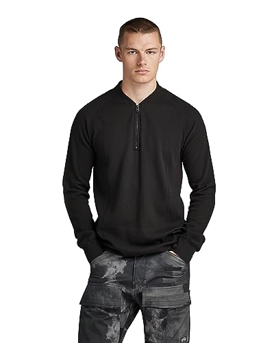 G-Star RAW Herren Jirgi Half Zip Tweeter Slim ls, Schwarz (dk Black D23512-D271-6484), L von G-Star