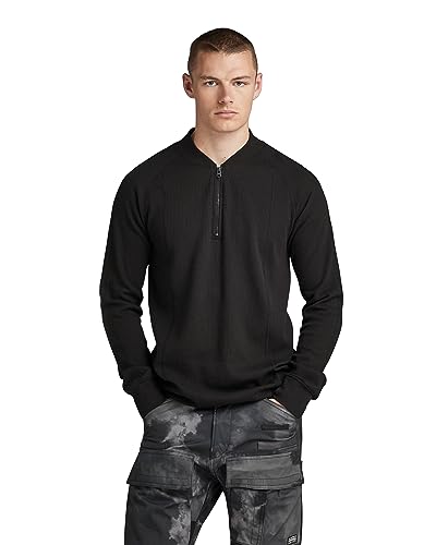 G-STAR RAW Herren Jirgi Half Zip Slim Tweeter, Schwarz (dk black D23512-D271-6484), XL von G-STAR RAW